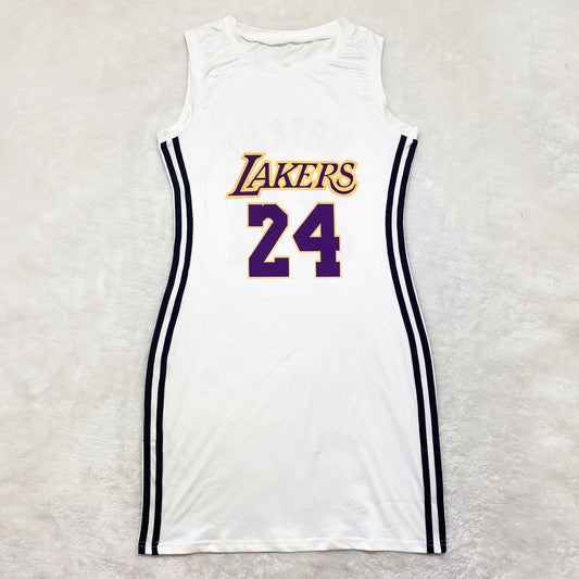 White Lakers Jersey Dress