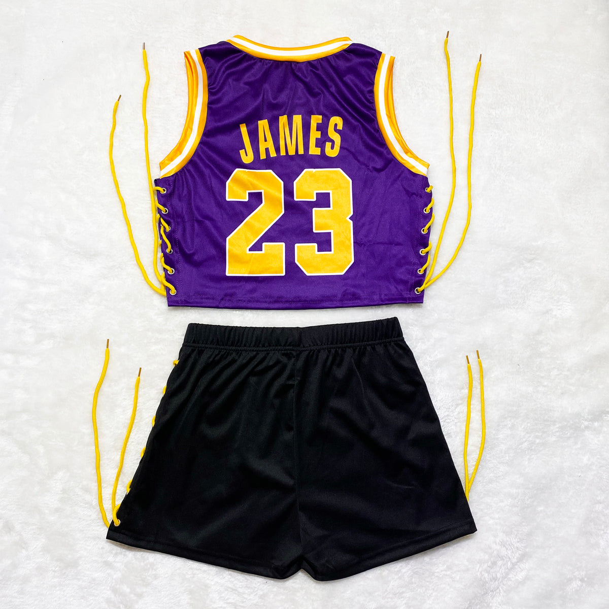 Lakers 2 Piece Black Shorts Set