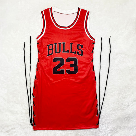 Bulls Jersey Dress -Red