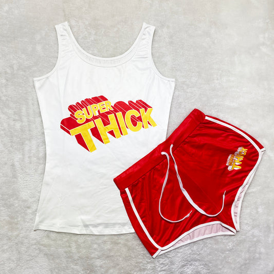 “Super Thick” 2 Piece Shorts Set