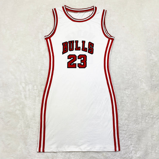 White Bulls Jersey Dress