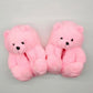 Pink Teddy Slippers