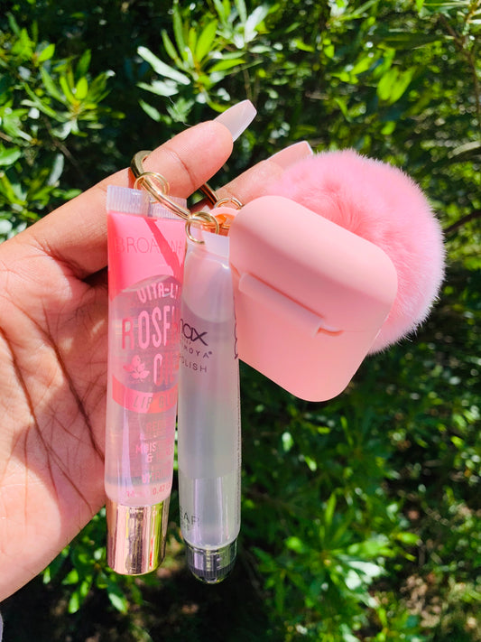 Lip Gloss Keychain- Pink