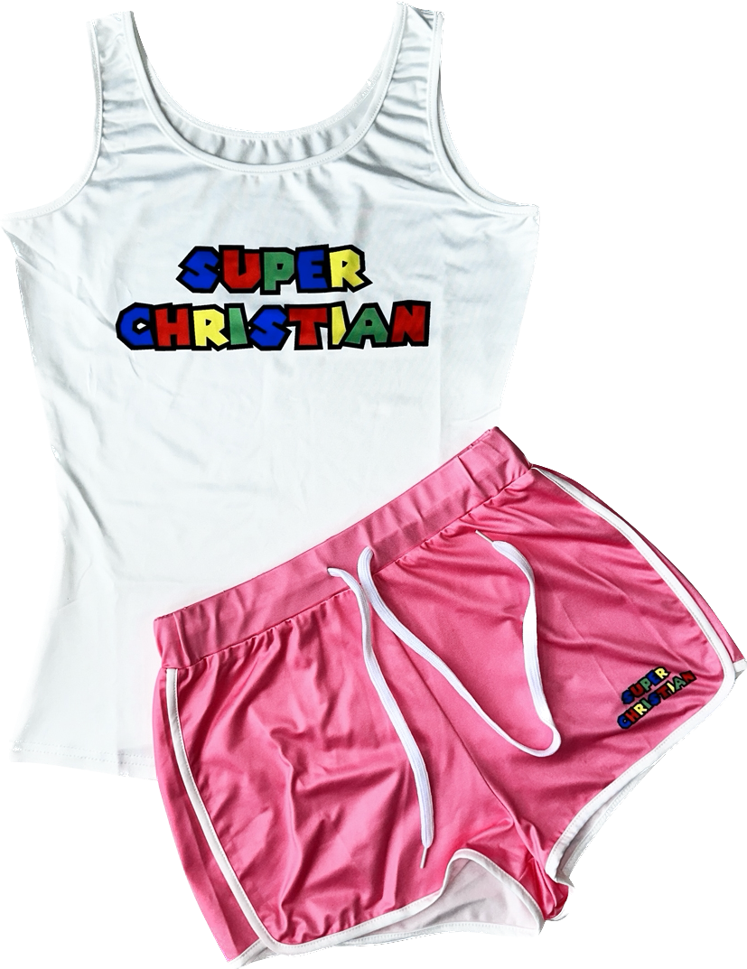 Super Christian 2 Piece Shorts Set
