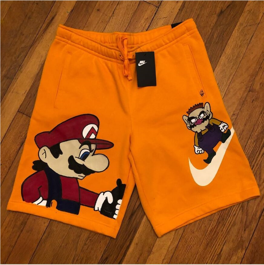 Mario Custom Shorts - Orange