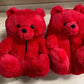 Red Teddy Slippers